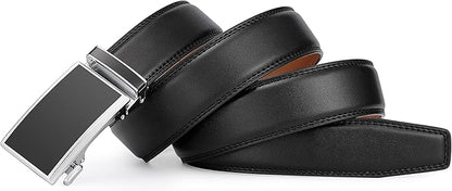 Lingli Men's Belt,Ratchet Dress Belt with Automatic Buckle Brown/Black-Trim to Fit-35mm wide