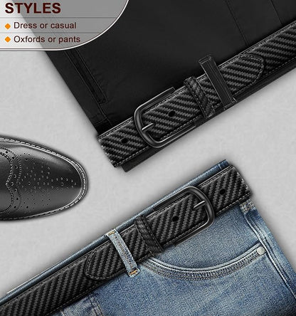 KEMISANT Men Belt-Genuine Leather Belt for Men Dress Casual Golf Jeans 1 3/8"