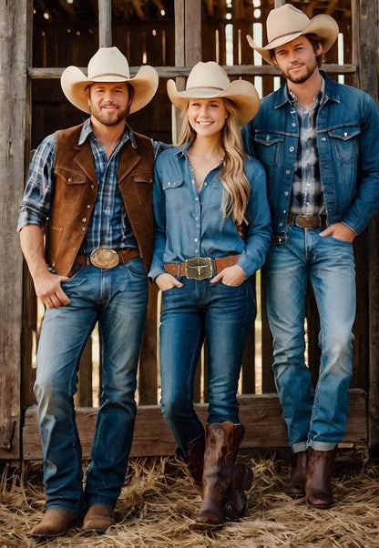 Western Cowboy-Belts for Men Big-Buckle Longhorn-Bull PU-Leather Rodeo Cowgirl-Belt Engraved Floral - Waist 25-38"