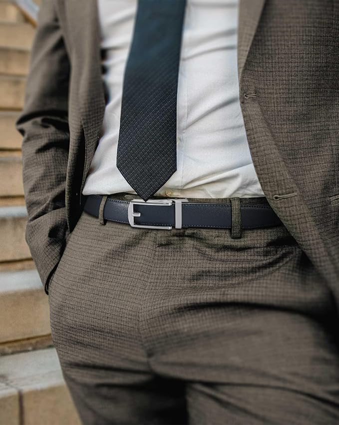 CHAOREN Mens Dress Belt - Ratchet Belt Leather 1 1/4" Comfort Click - Perfect Companion to Mens Dress Shoes
