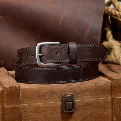 VATAN Men's Full Grain Leather Casual Every Day Jeans Belts, Handmade Men Leather Belt with Gift Box