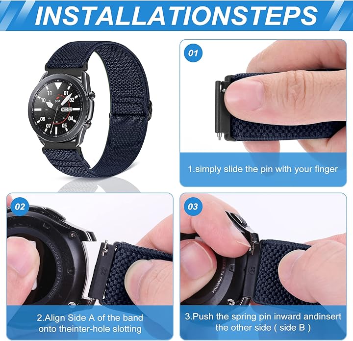 Compatible with 16mm 18mm 19mm 20mm 22mm 24mm Watch Bands Quick Release Replacement Wristband,Adjustable Stretchy Nylon Solo Loop Straps Fabric Braided Sport Elastic Bands for Men Women