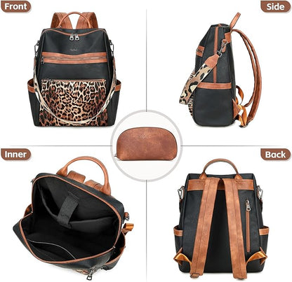 AGLOD Vegan Leather Laptop Backpack for Women 15.6 Inch Work Backpack Purse for Travel College