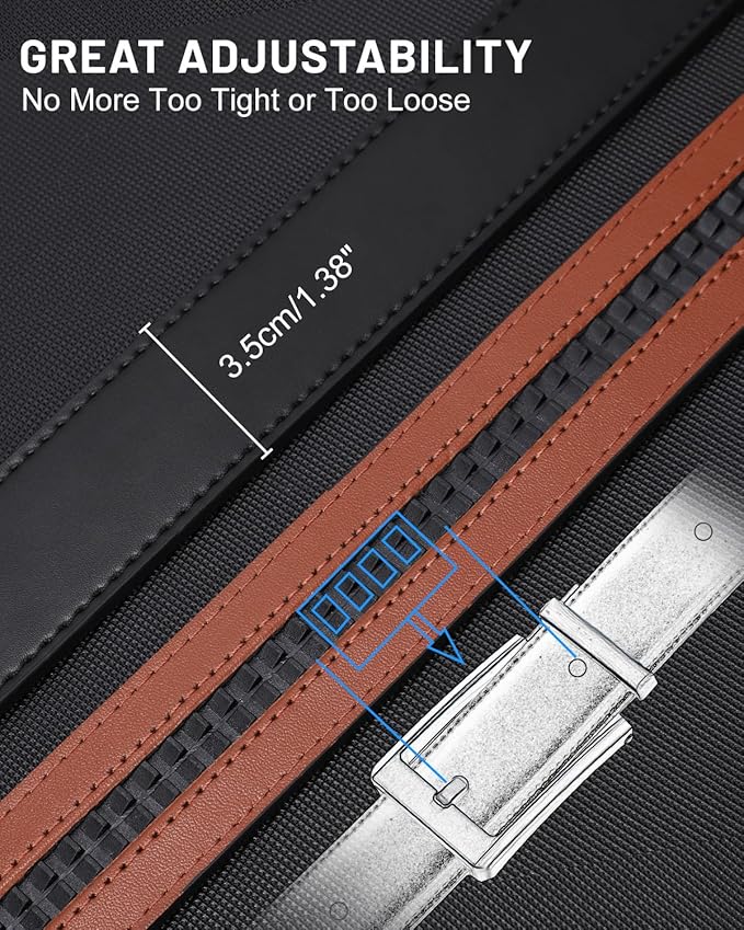 BELTROAD Ratchet Belt Strap for Men Leather Belts Without Buckle Replacement Leather Belt Strap Only 35mm for 40mm Buckle