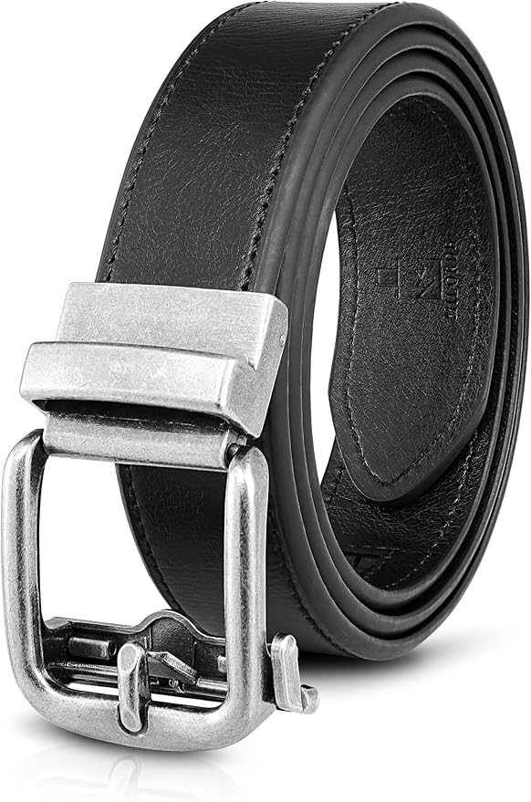 MILORDE Men's Leather Ratchet Belt - 35mm - Customizable Fit