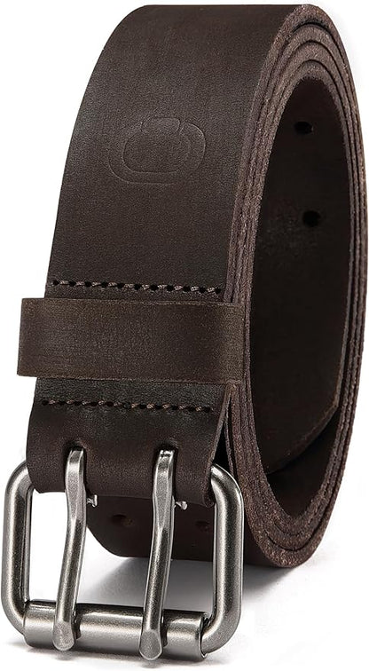 CHAOREN Work Belts for Men Heavy Duty - 1.5" Full Grain Leather Belt Casual - Fully Adjustable, Double Prong