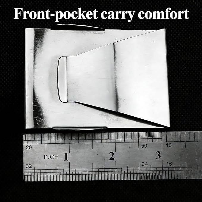 Stainless Steel Slim Clip Double Sided Wallet Money Clip,Credit Card Name Card Holder