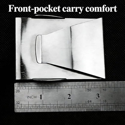Stainless Steel Slim Clip Double Sided Wallet Money Clip,Credit Card Name Card Holder