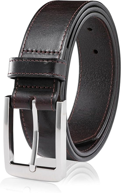 MILORDE Men's Genuine Leather Dress Belt, Handmade, 100% Cow Leather, Fashion & Classic Designs for Work Business and Casual