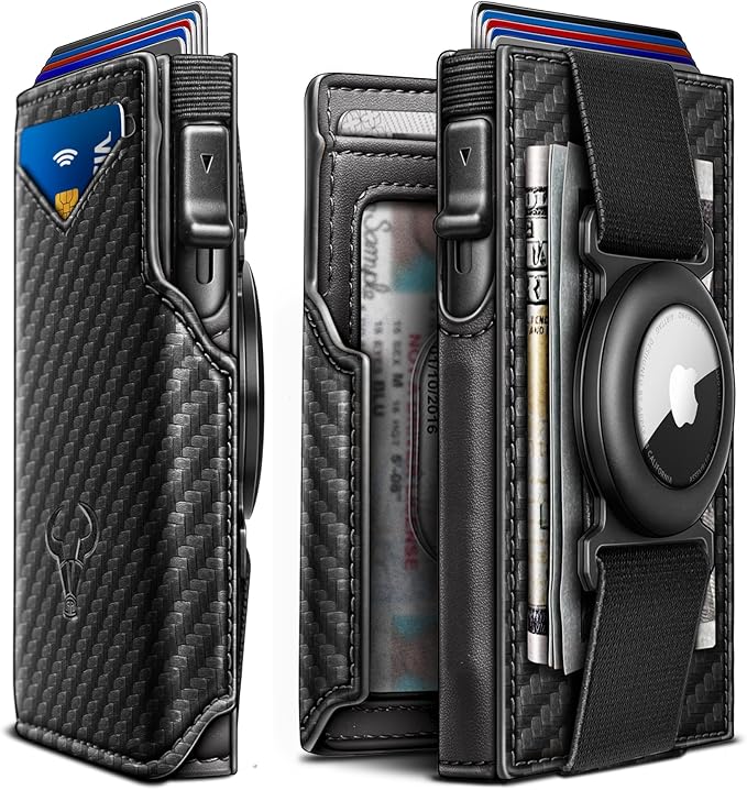 BULLIANT Men Wallet Gift Boxed,Slim Front Pocket Wallet Money Clip Card Holder 3.8"x2.7",Pop-up Access