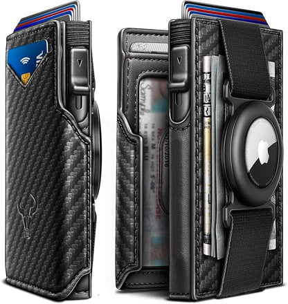 BULLIANT Men Wallet Gift Boxed,Slim Front Pocket Wallet Money Clip Card Holder 3.8"x2.7",Pop-up Access