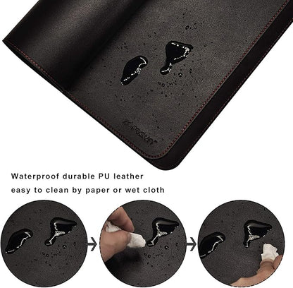 ZORESYN Conference Table Pads (66.9" x 27.6") - PU Leather Extended Large Mousepad Desk Mat - Nonslip Base and Waterproof Desktop Writing Pad Mouse Mat (Black)