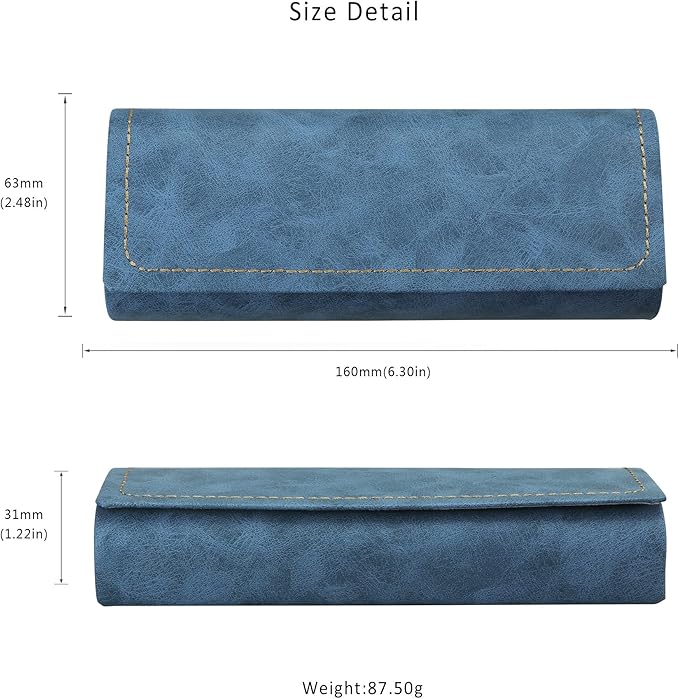 LifeArt Eyeglass Case Hard Shell, Portable Sunglass Case for Women and Men, fashionable PU Leather Eyeglass Case, Lightweight