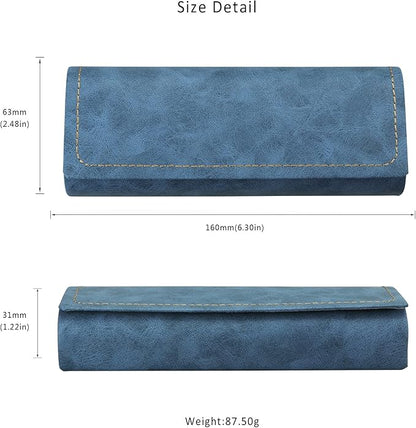 LifeArt Eyeglass Case Hard Shell, Portable Sunglass Case for Women and Men, fashionable PU Leather Eyeglass Case, Lightweight