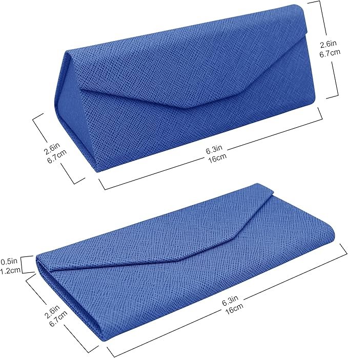 Real Sic Glasses Case for Men and Women - Magnetic Folding Hard Shell Sunglass Holder - Inspired by Solid Color