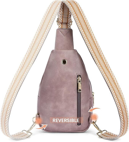BOSTANTEN Small Sling Bag for Women Leather Crossbody Bags Fanny Pack Chest Bag for Travel