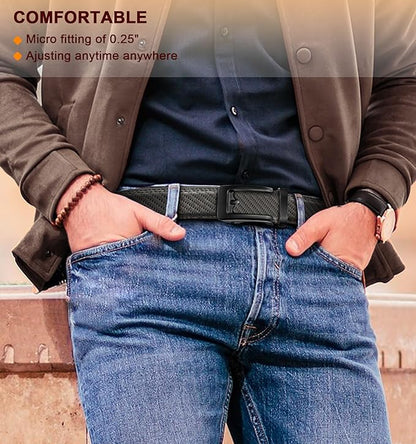 BULLIANT Men's Ratchet Belt Nontrimmable-Click Belt Adjustable for Men Gift Lightweight 1 3/8"