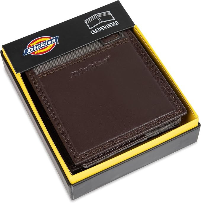 Dickies Men's RFID Everyday Leather Bifold Chain Wallet Black