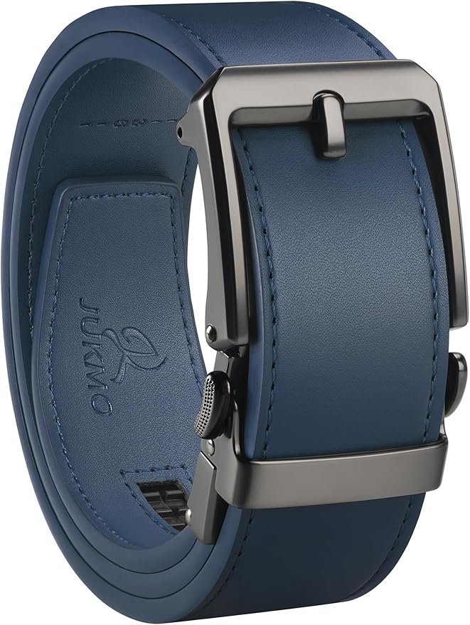 JUKMO 1.5" (38mm) Leather Ratchet Belt for Men in Gift Box