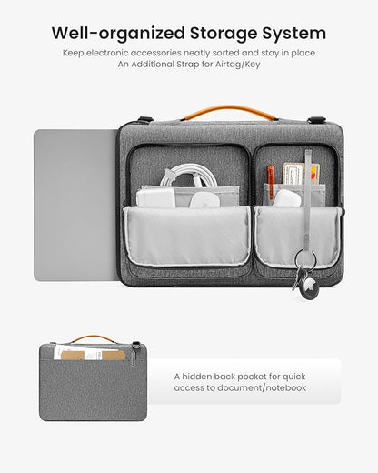 tomtoc 360 Protective Laptop Shoulder Bag for 13 Inch 2026 MacBook Air M5/A3449 M4/A3240, M3/A3113, 2024-2019, MacBook Neo A18 Pro, 13-in Surface Pro 11th AI/10, Water-Resistant Accessory Case