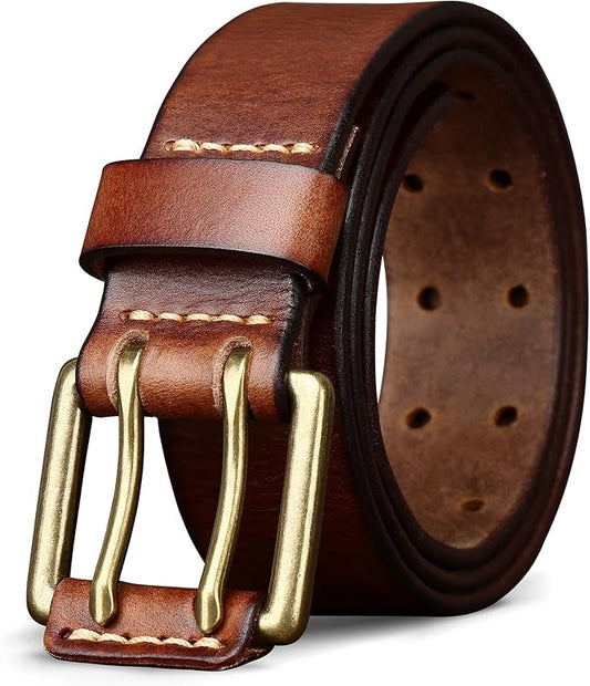 Thicken Full Grain Leather Mens Belt Heavy Duty Mens Work Belt Mens Belt High Hardness Buckle Packed In Gift Box