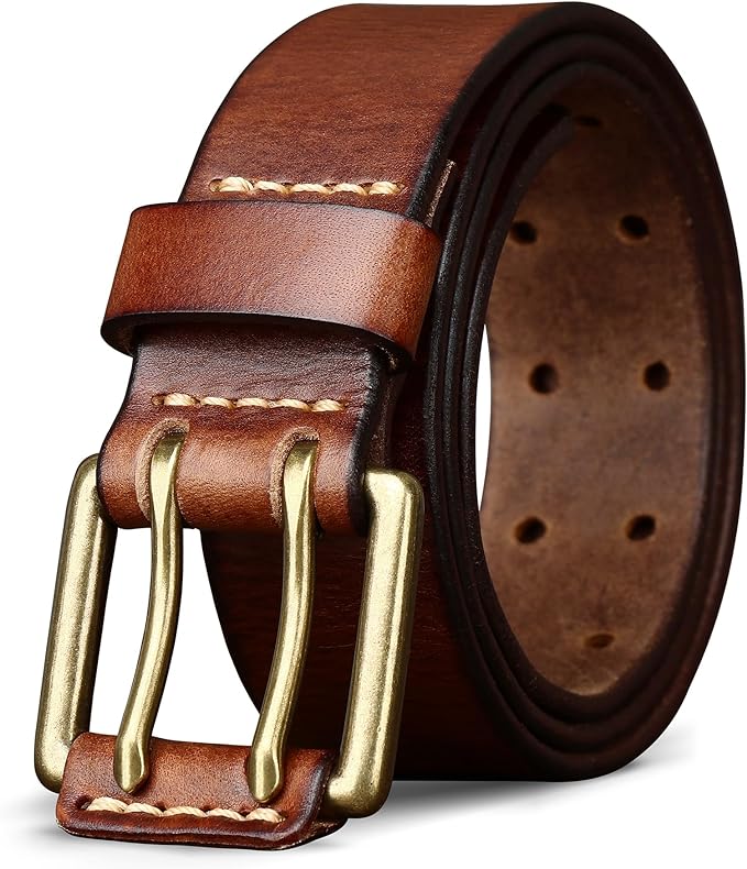 Thicken Full Grain Leather Mens Belt Heavy Duty Mens Work Belt Mens Belt High Hardness Buckle Packed In Gift Box