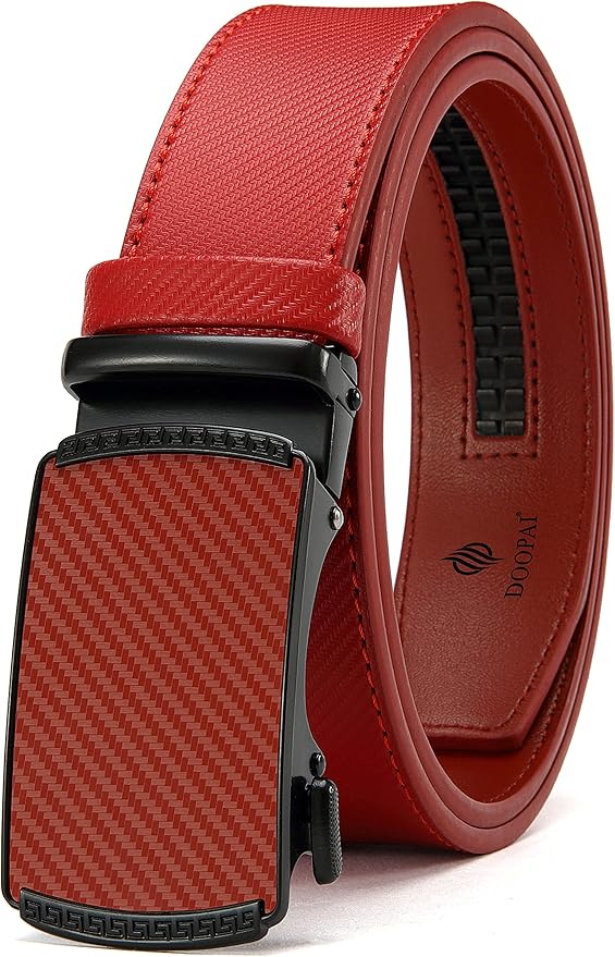 DOOPAI Belt Men, Ratchet Dress Adjustable 1 3/8" Sliding Leather Designer, Size Length Can be Cut, with Gift Box