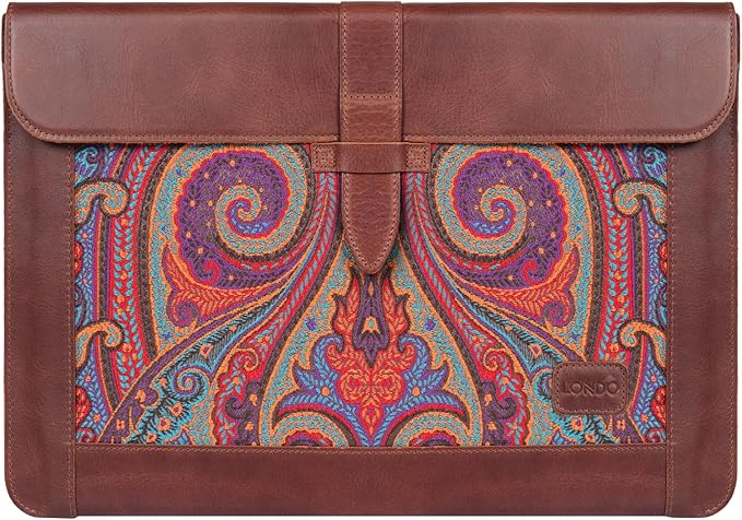 LONDO Lederhülle Kompatibel mit MacBook Pro 16 & MacBook Pro 15 Zoll (M5, M4, M3, M2, M1, Pro, Max), Premium Top-Grain Echtleder Laptoptasche, Brown Modelle 2020 bis 2026