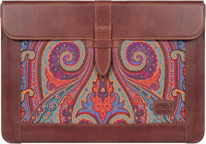 LONDO Lederhülle Kompatibel mit MacBook Pro 16 & MacBook Pro 15 Zoll (M5, M4, M3, M2, M1, Pro, Max), Premium Top-Grain Echtleder Laptoptasche, Brown Modelle 2020 bis 2026