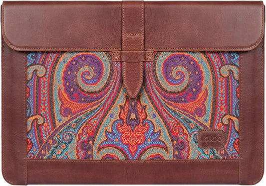 LONDO Lederhülle Kompatibel mit MacBook Pro 16 & MacBook Pro 15 Zoll (M5, M4, M3, M2, M1, Pro, Max), Premium Top-Grain Echtleder Laptoptasche, Brown Modelle 2020 bis 2026