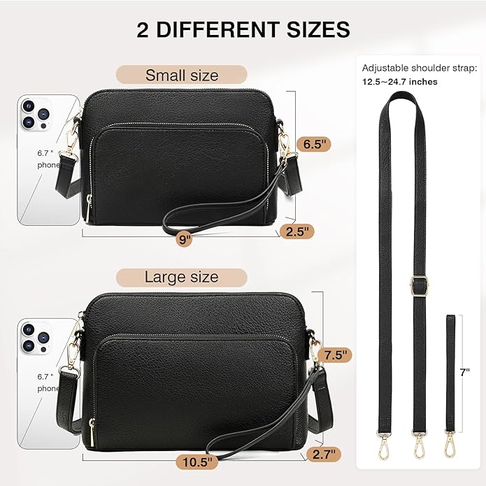 Marvolia Crossbody Bag for Women - PU Leather Shoulder Bag Trendy Small Crossbody Purse Bag for Travel Work Party