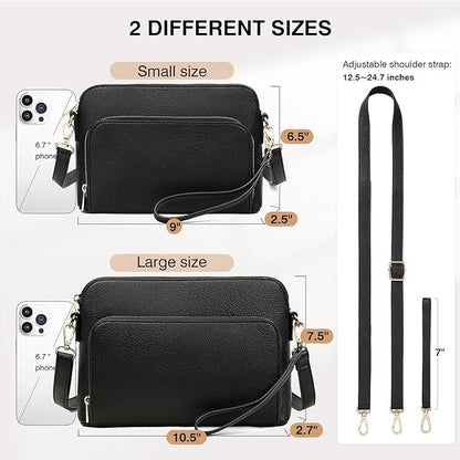 Marvolia Crossbody Bag for Women - PU Leather Shoulder Bag Trendy Small Crossbody Purse Bag for Travel Work Party
