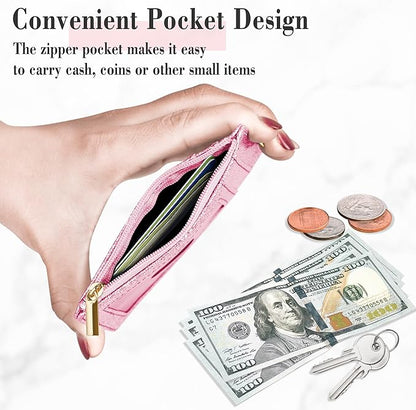 ID Badge Holder with Lanyard, Vertical Bling Shiny ID Badge Card Holder with 1 Clear ID Window, 4 Credit Card Slots, 1 Cash Coin Slot and a Detachable Neck Lanyard (Bling Pink)