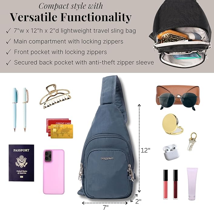 Baggallini womens Securtex Anti-theft Daytripper Sling
