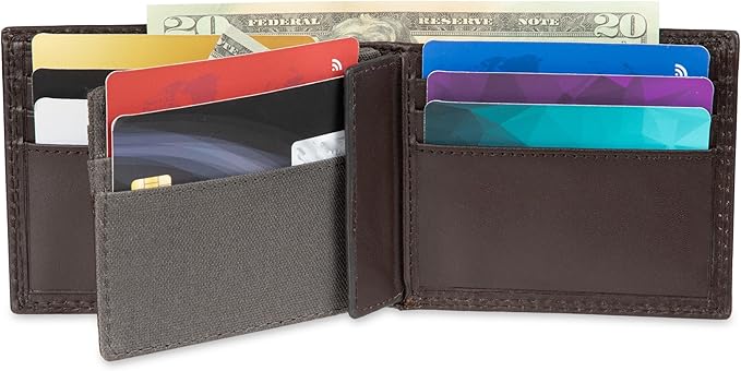 Dickies Men's RFID Everyday Leather Bifold Chain Wallet Black