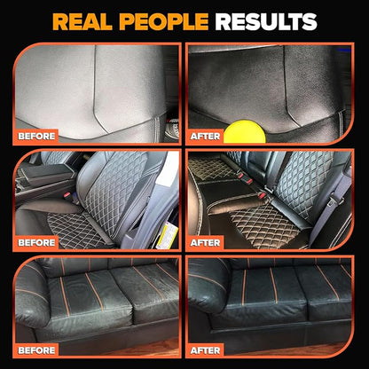 Leather Couch Conditioner & Restorer - Full Leather Restore & Conditioning Kit with Applicator Pad for Car Seats, Couch, Furniture, Shoe, Sofa, Bag & Purses - 18 fl. oz.