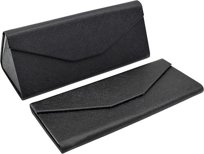 Real Sic Glasses Case for Men and Women - Magnetic Folding Hard Shell Sunglass Holder - Inspired by Solid Color