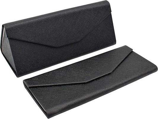 Real Sic Glasses Case for Men and Women - Magnetic Folding Hard Shell Sunglass Holder - Inspired by Solid Color