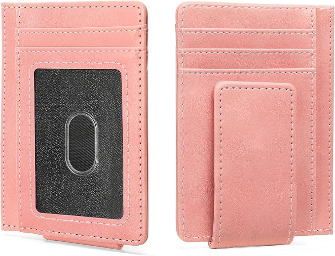 Magnetic Closure Slim Wallet for Men Leather RFID Blocking Minimalist Front Pocket Money Clip Wallet Credit Card Holder