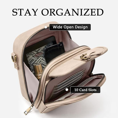 Small Messenger Bag Vegan Leather Crossbody Bag for Women Men, Vintage Cross Body Shoulder Purse with Card Slots
