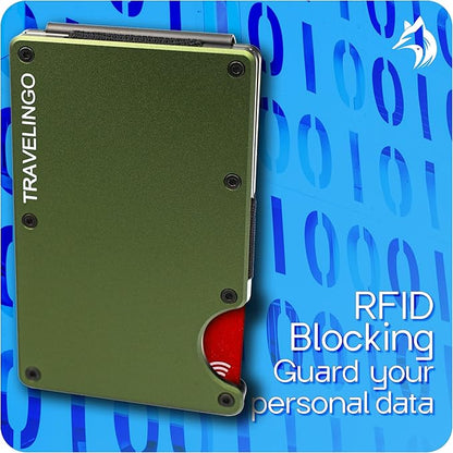 TRAVELINGO Slim RFID Blocking Wallet For Men - Light Weight, Durable & Compact- Minimalist Wallet With Money Clip (Green)