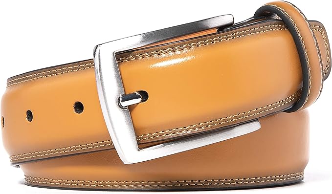 Fabio Valenti Genuine Leather Dress Belts For Men - Mens Belt For Suits, Jeans, Uniform With Single Prong Buckle