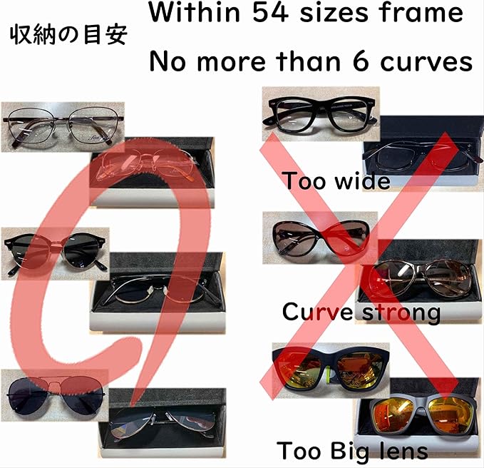 Glasses Case for 2 Storage Portable Compact Slim Two-Piece Soft Case Hard Case