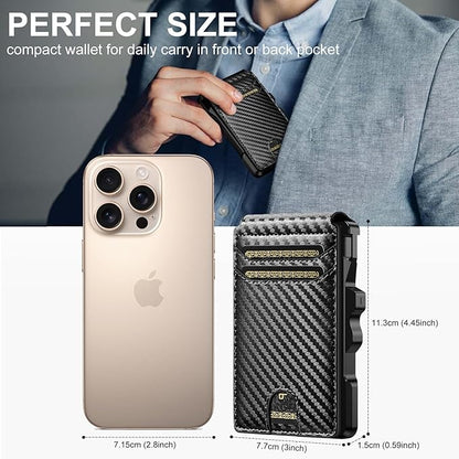 furid Smart Wallet For Men Slim: Rfid Minimalist Pop Up Wallets with Money Clip Metal Credit Card Holder - Gifts for Husband Father at Birthday Anniversary