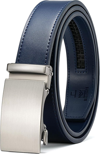 MILORDE Men's Leather Ratchet Belt - 35mm - Customizable Fit