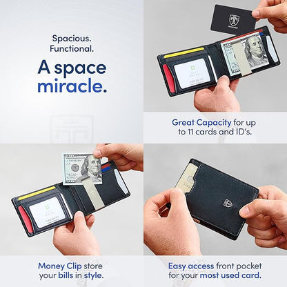 TRAVANDO Mens Wallet with Money Clip AUSTIN RFID Blocking Bifold Credit Card Holder for Men with Gift Box