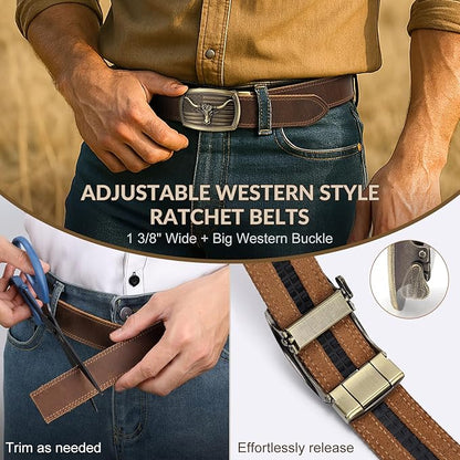 Mens Leather Belt, Ratchet Belts for Men Full Grain Leather Handmade, 100% Italian Top Genuine Leather Dress Belt
