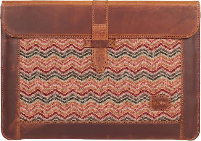 LONDO Leder Hülle Kompatibel mit MacBook Pro 14 & Air 13-13.3 Zoll (M5, M4, M3, M2, M1, Pro, Max) & iPad Pro 12.9, Premium Vollleder Laptop Tasche, Camel Modelle 2020 bis 2026