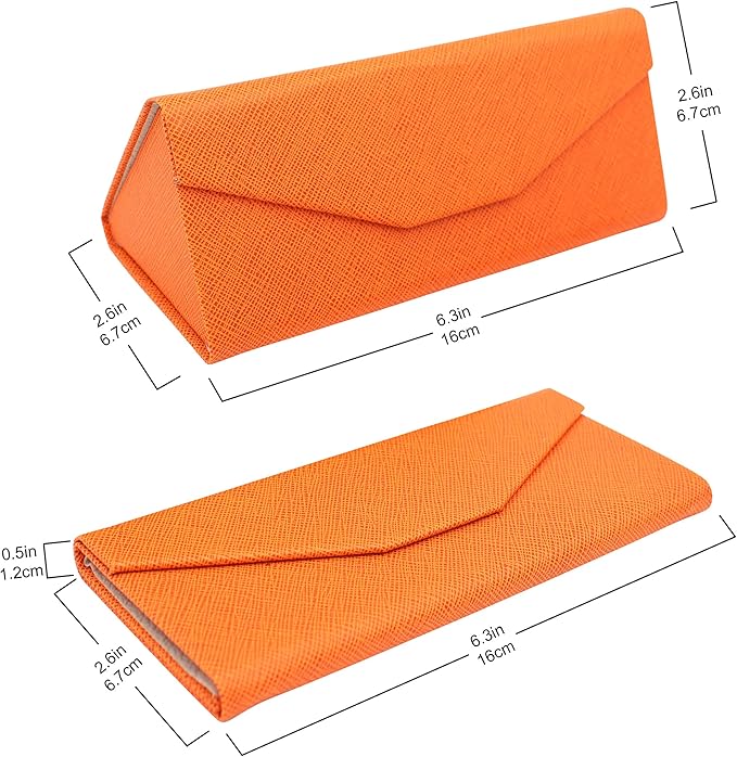 Real Sic Glasses Case for Men and Women - Magnetic Folding Hard Shell Sunglass Holder - Inspired by Solid Color