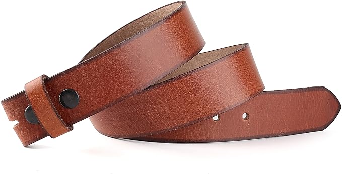 F&L CLASSIC Belt for buckle men Snap on Strap Full Grain One Piece Leather no buckle,1 1/2" Wide, USA